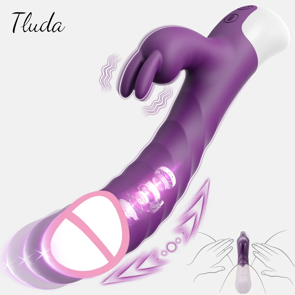 Stoßender Kaninchenvibrator für Frauen, Vagina-Dlido-Vibrator, G-Punkt-Klitoris-Stimulator, weibliche Masturbation, Sexspielzeug für Frauen 1