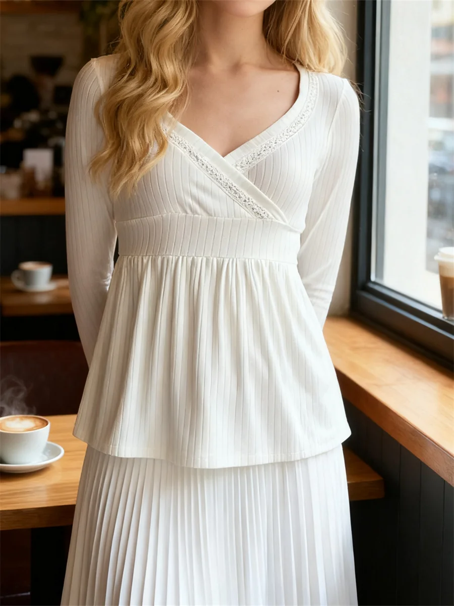 Women's Long Sleeve Solid Color Blouse