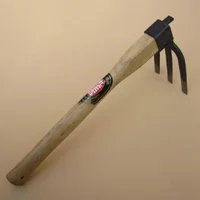 All-Steel Small Trident Rake Short Handle Width   Farm Tools  Soil Loose  Japanese Style 1