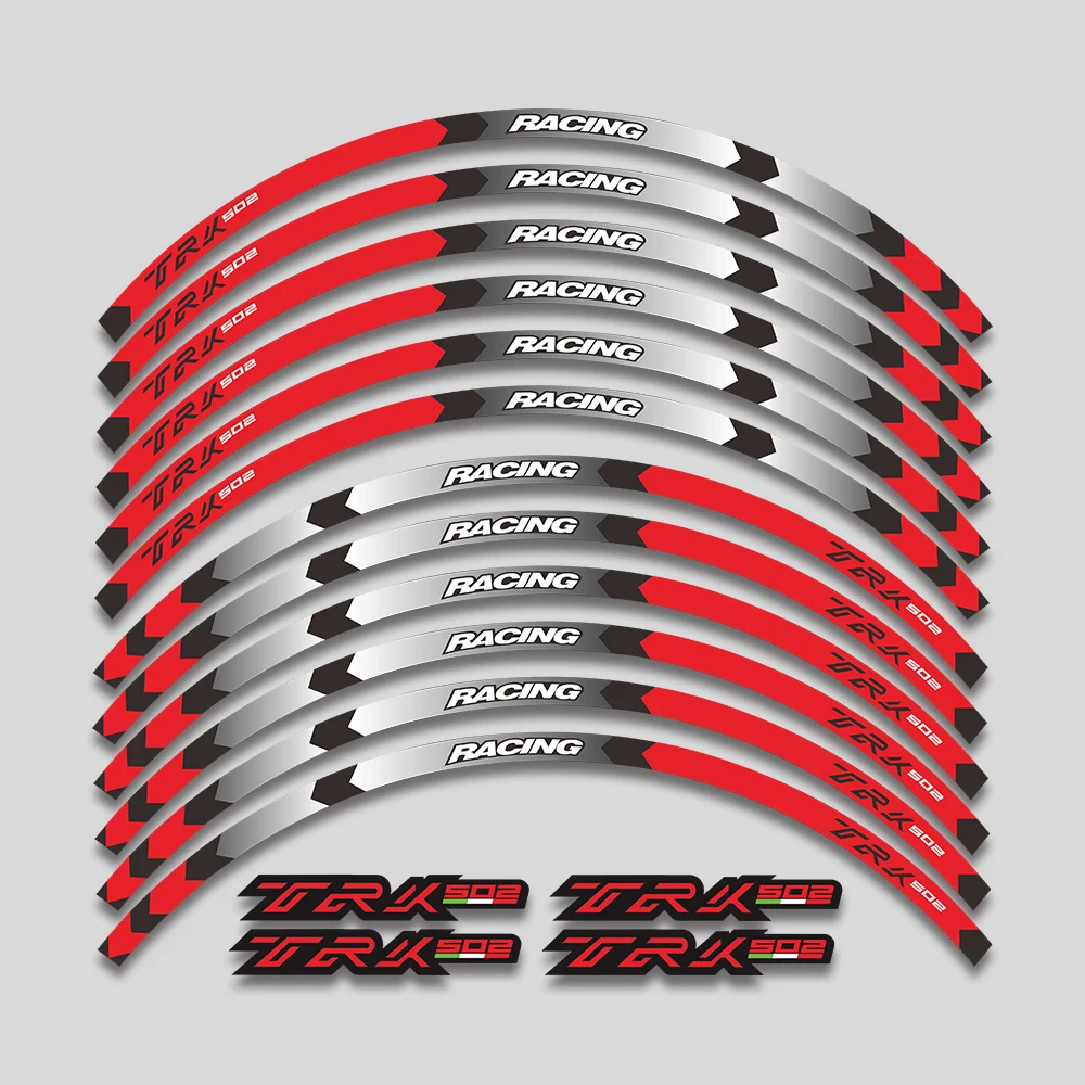 For benelli trk 502 trk502 2016-2022 2021 Motorcycle Accessories Stickers Wheel Hub Reflective Stripe Rim Decal Sticker Tape Set