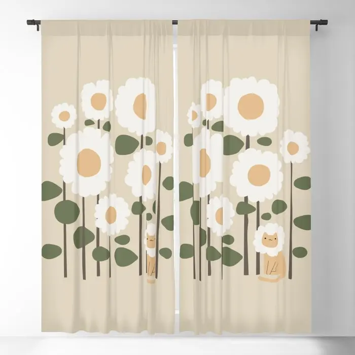 

Cat And Plant: Catmouflage Blackout Curtains 3D Print Window Curtains For Bedroom Living Room Decor Window Treatments