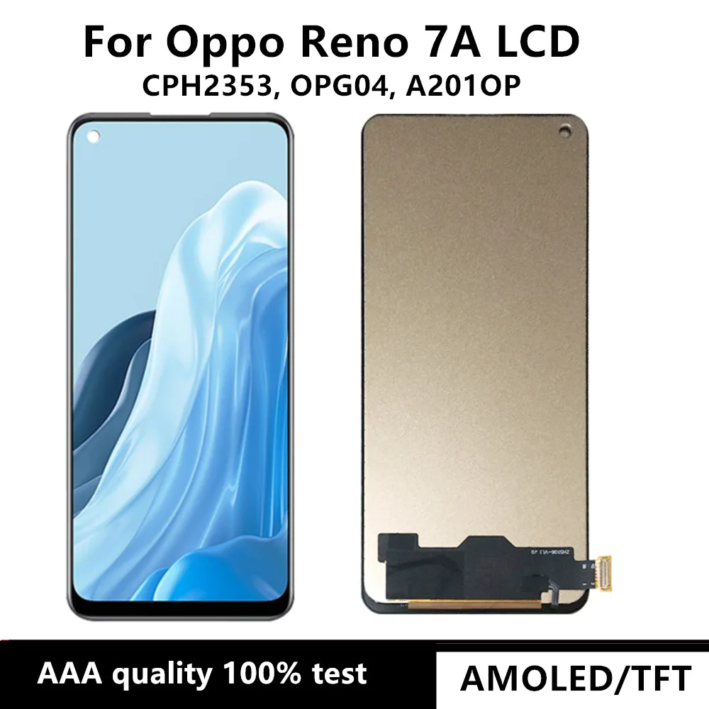 

Touch Screen Digitizer Assembly Parts Replacement for Oppo Reno 7A LCD Display, 6.4 ", CPH2353, OPG04, A201OP