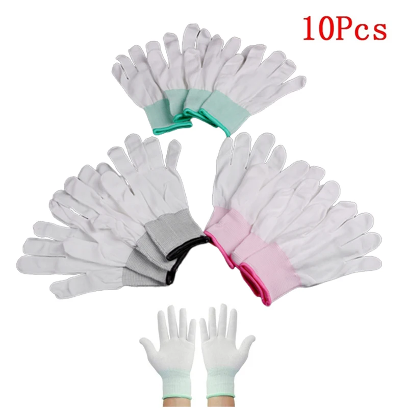 Mobile Phone Repair Anti Static Carbon Fiber Gloves ESD Electronic Working PU Painted Finger Hand Protective Tools 10Pair protective gloves safety gloves antistatic gloves