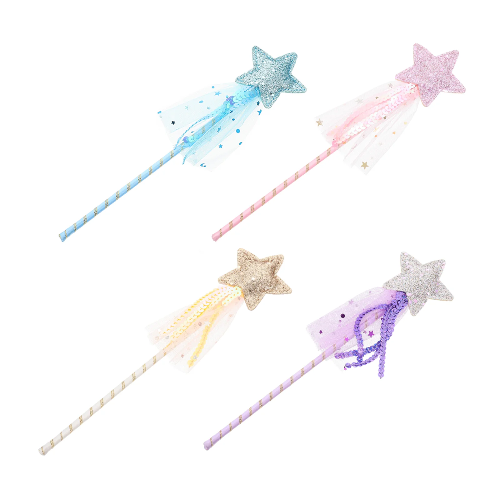 

4 Pcs Fairy Wand Star Shape for Girl Toy Toys Cat Colored Infant Decorative Prop Star-shaped Baby Halloween