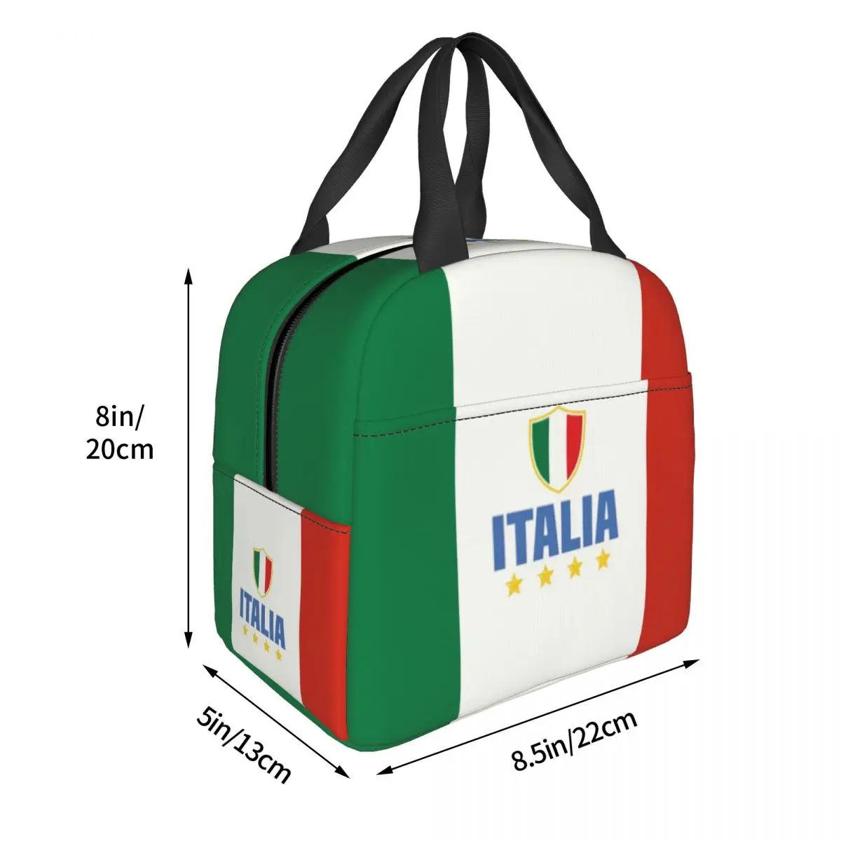 Flag Of Italy Lunch Bag Italian Patriotic Resuable Cooler Thermal Insulated Lunch Box for Work School Picnic Food Bags