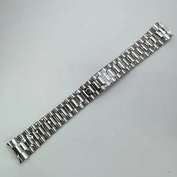 Silver Solid Steel 20MM Adjustable Buckle Wristband Bracelet - 20mm (Presidential)