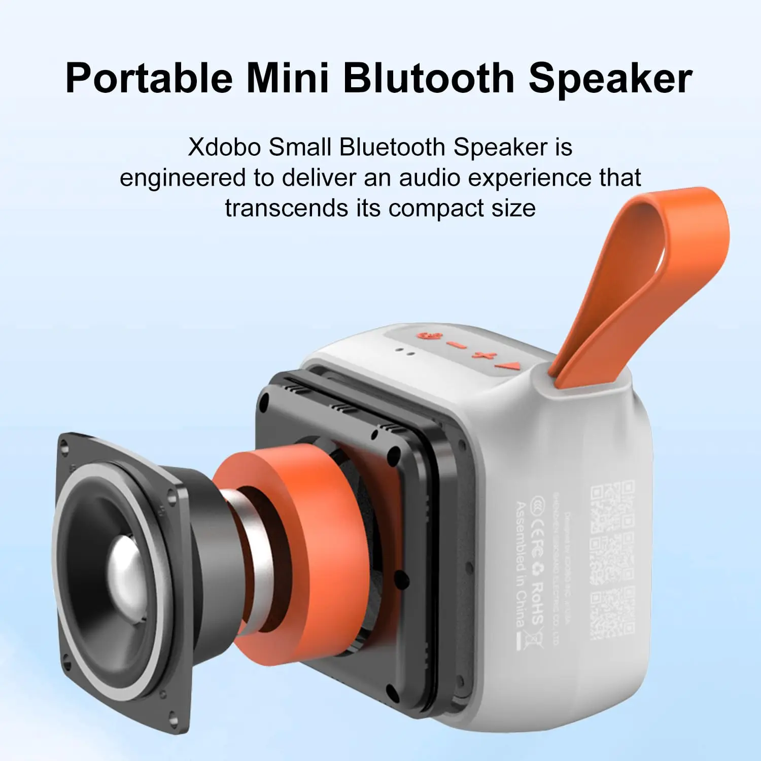 Xdobo 12W Portable Bluetooth Speaker IPX7 Waterproof TWS Pairing Bluetooth 5.3 TF Card Support for Camping, Hiking, Travel portable bluetooth speaker