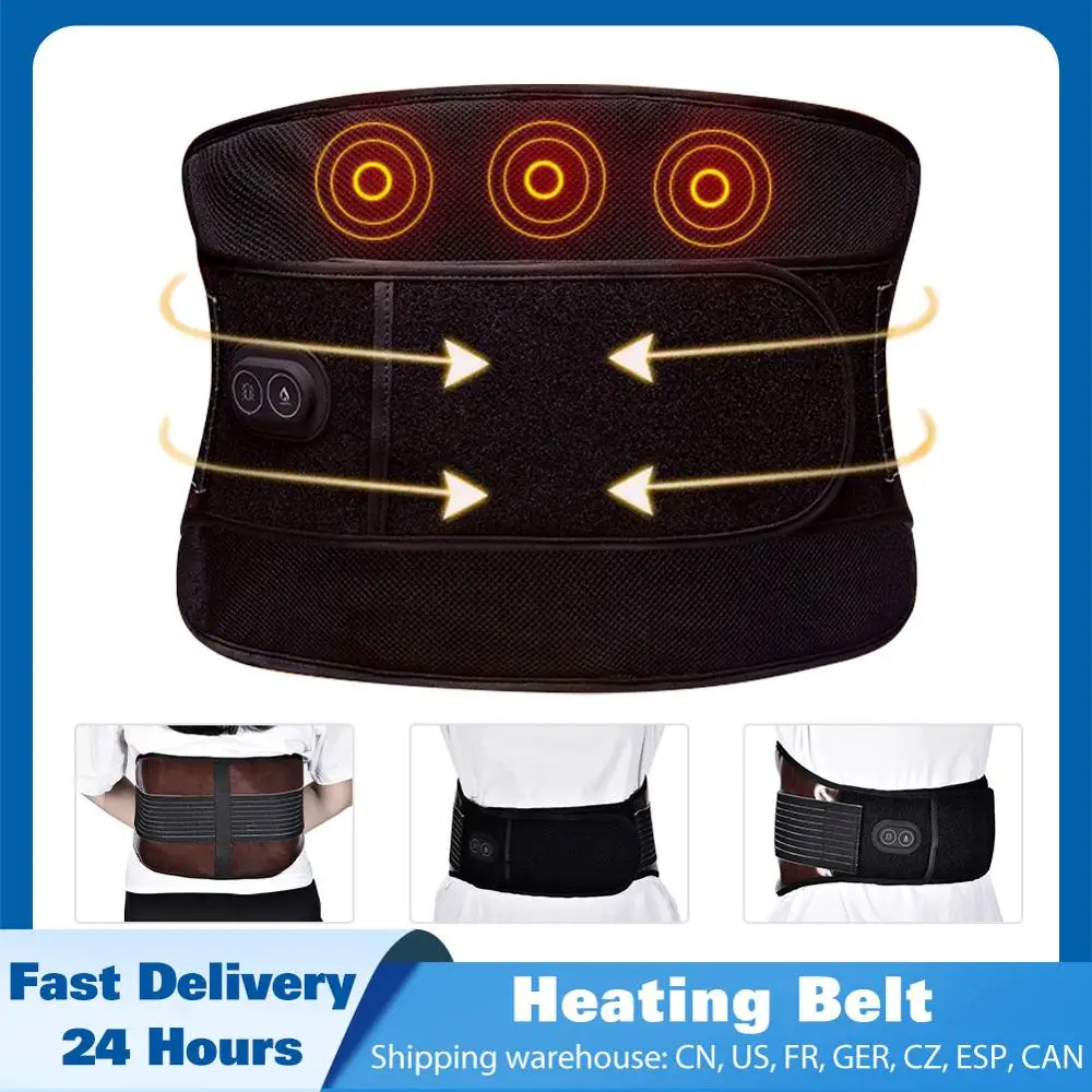 

USB Heating Waist Belt Portable Cordless With Vibration 3 Massage Levels For Relief Abdominal Back Pain Lumbar Spine Arthritis
