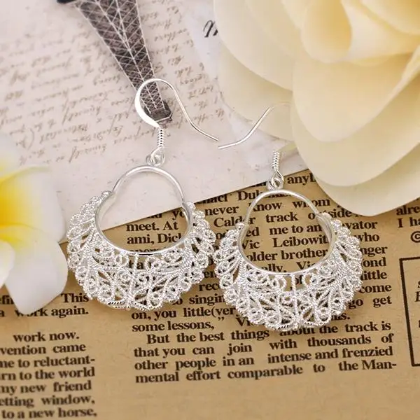 925 Sterling Silver vintage earrings for women Korean fashion charm Jewelry wedding accessories Holiday gifts
