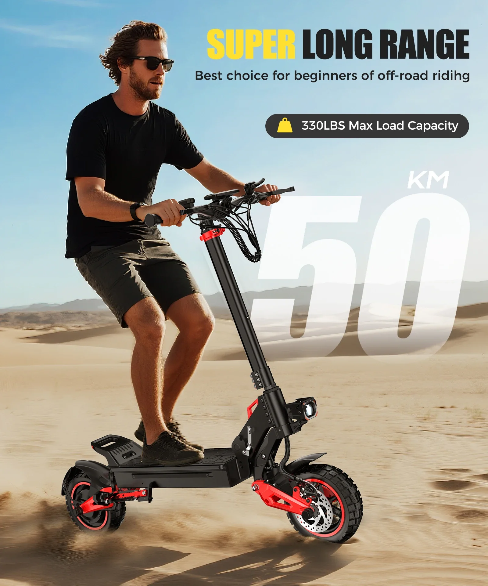 FREEBOY J15MAX Elektroroller für Erwachsene 48V18Ah E-Scooter 10-Zoll Offroad-Reifen Faltbarer Allterrain-E-Scooter – Detail 4