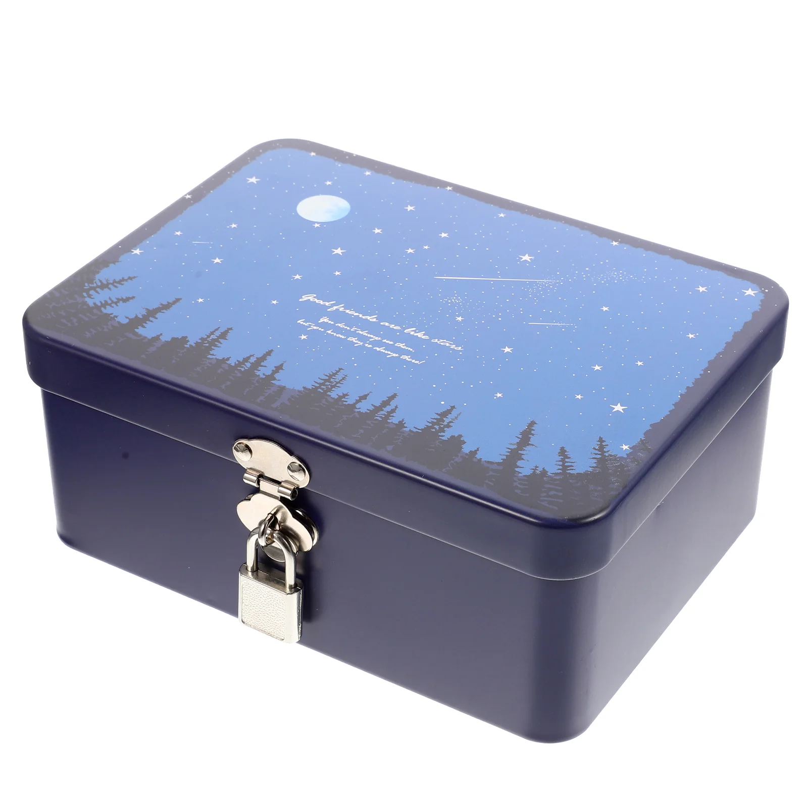 

Tinplate Storage Box Padlock Retro Style Rectangle Tinplate Storage Box Storage Tin Canister