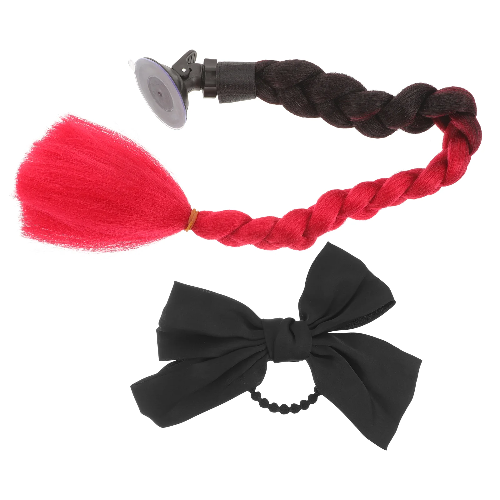 

Pigtail Decor Braid Ponytail Hair with Suction Cup