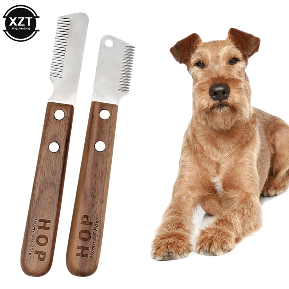 Labstandard Couteau à Trimmer Chien Peigne De Rasage Pour Animaux De Compagnie Outils De Toilettage Fournitures Pour Animaux Peignes Peigne à Manche En Bois Pour Chien Pour Chiens Et Chats (1