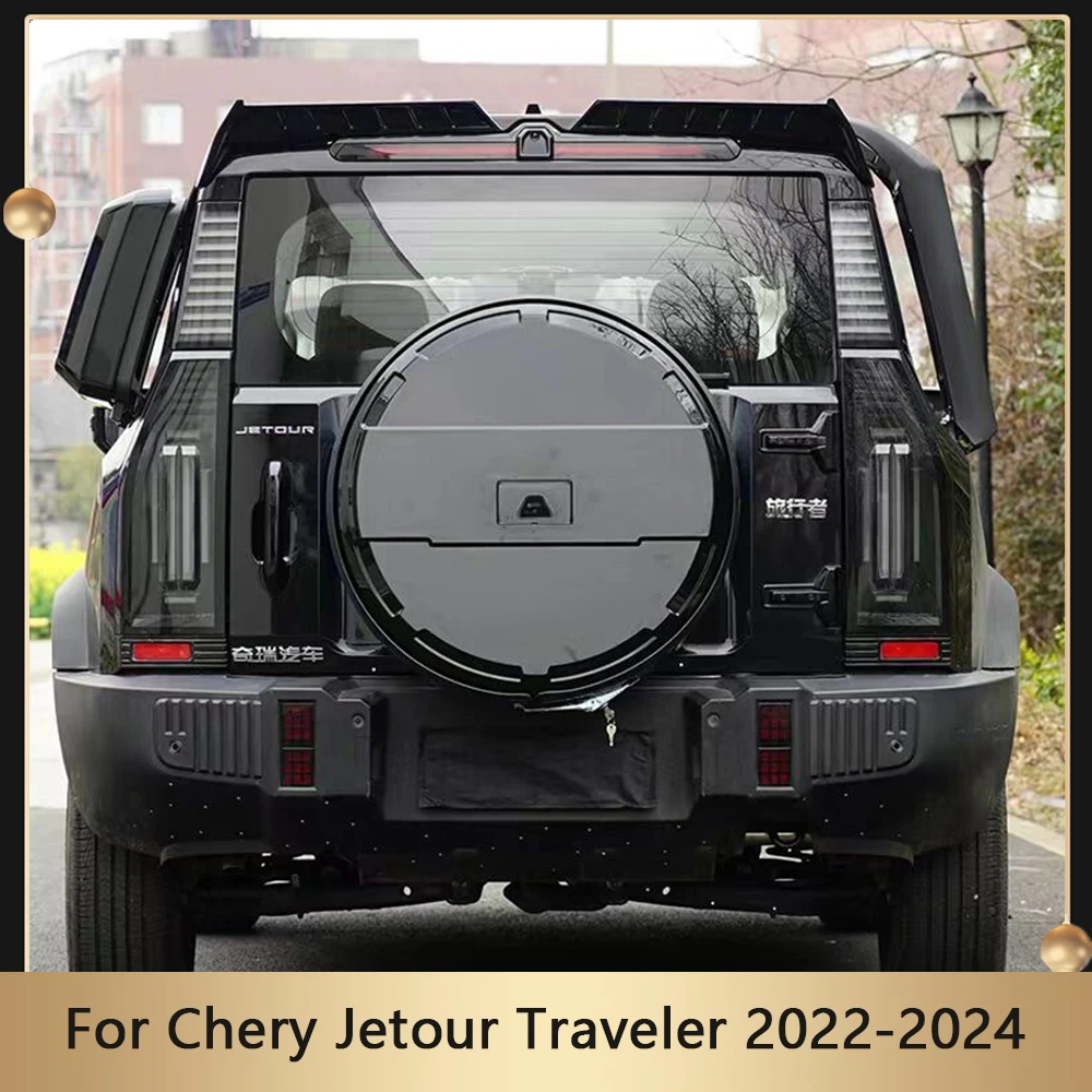 

Spare Wheel Cover For Chery Jetour Traveler 2022 2023 2024 High Quality ABS+Stainless Steel Spare Tire Cover Turtle Shell