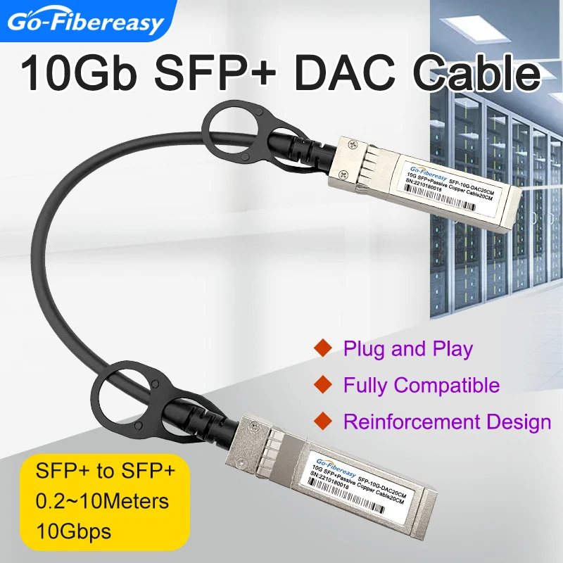 Cavo Dac 10G/1G Sfp 20Cm/1/2/3/5/7/10M Cavo Dac Sfp Twinax Passivo Ad Attacco Diretto Per Mikrotik,Tp-Link, Interruttore Netgear
