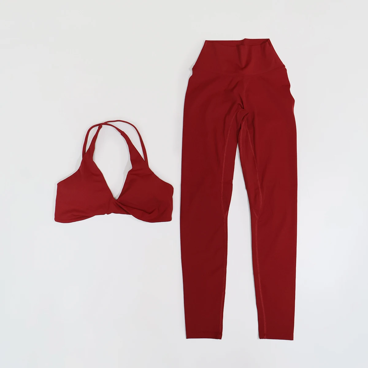Ctenkevet Summer 2Pcs Women's Quick-Dry Sports Set V-Shaped Bra Sleeveless Yoga Outfit Gym Two-Piece Sportswear for Female