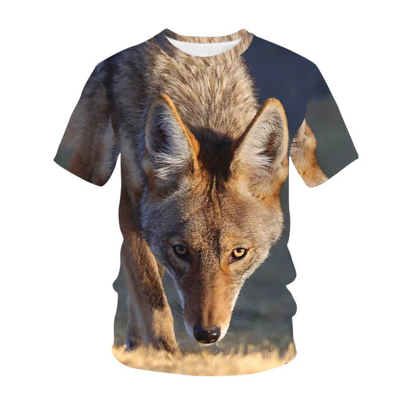 

Футболка мужская оверсайз с коротким рукавом, повседневная тенниска с 3D-принтом животного, с круглым вырезом, модная уличная одежда, лето