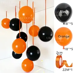 Vibrant Orange and Hot Pink Balloons with Satin Ribbon Bows - Set of 10 for Celebrations and Decor (2 Colors - D)