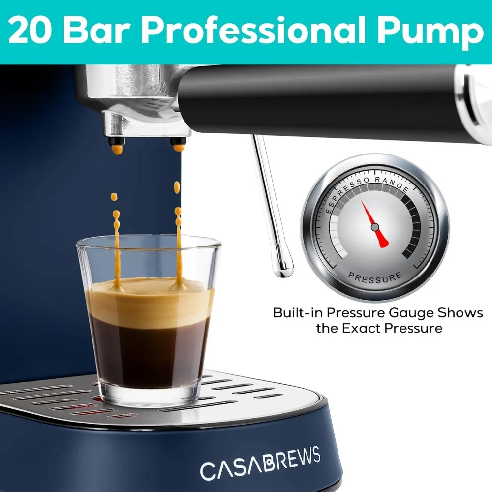 Espresso Machine 20 Bar Professional Espresso Maker Milk Frother Steam Wand Coffee Machine