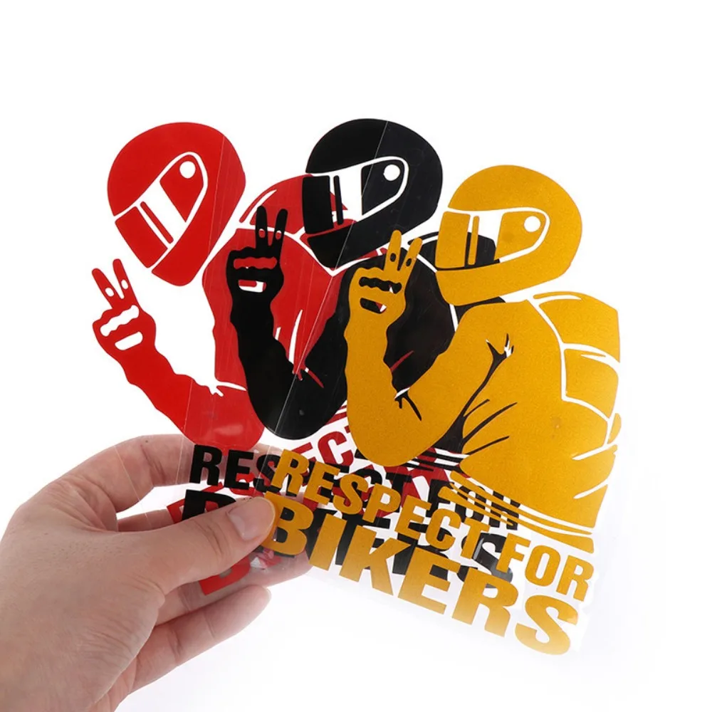 1pc 15x11CM Respect Biker Sticker Motorcycle Vinyl 3D Stickers And Decals FOR YAMAHA YBR 125Z YX 125 FZR 1000 KAWASAKI |