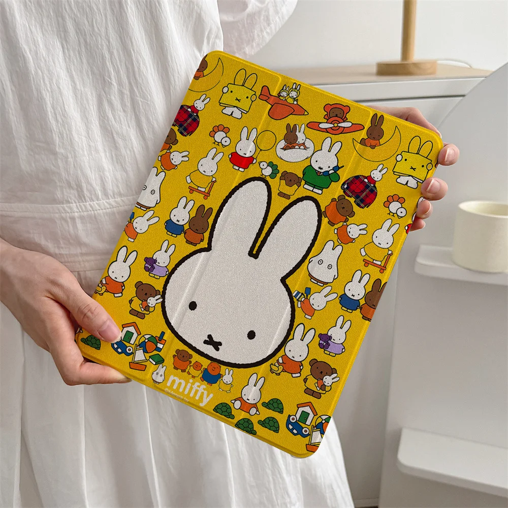 Cute Line Rabbit Tablet Case - Stylish Protection