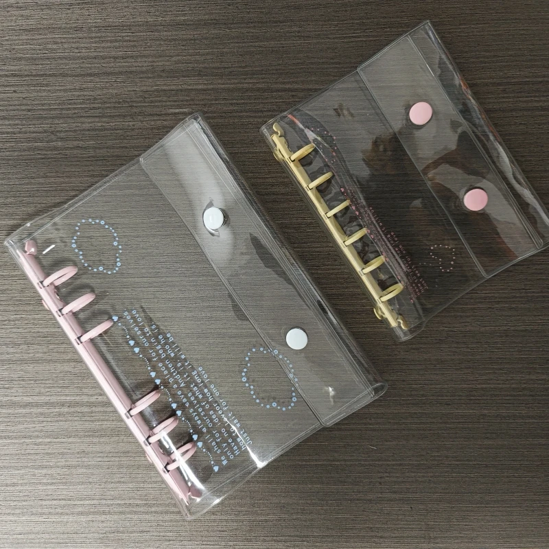 バインダーカバー　A6 ホワイト　ドット　ストライプ　ティーコースター　韓国 バインダーカバー A6 ホワイト ドット ストライプ ティー