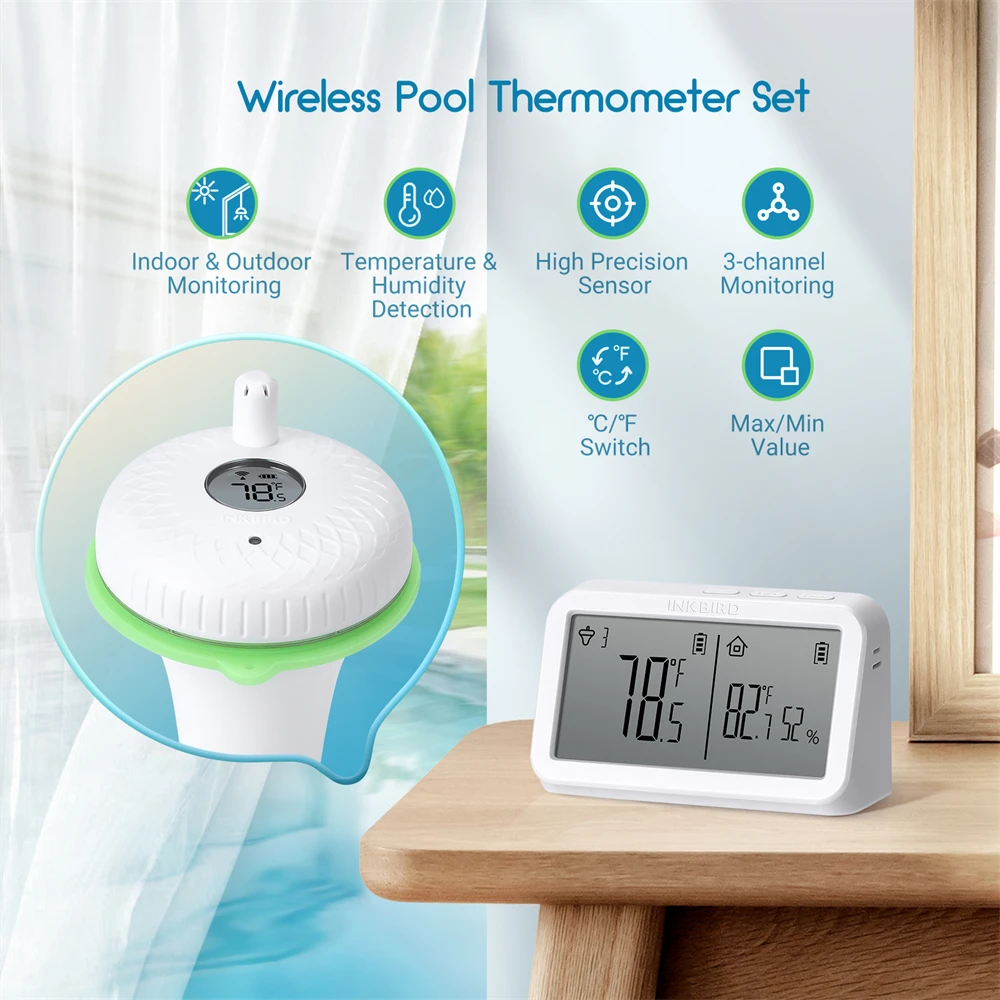 Wireless Pool Thermometer Set IBS-P01R US Warehouse