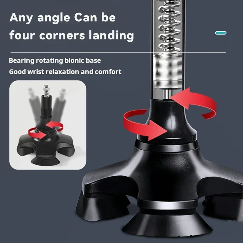 LED Light Folding Walking Stick Adjustable Height Anti-Slip Collapsible Crutch Walking Cane for Elderly Lightweight Men's Crutch