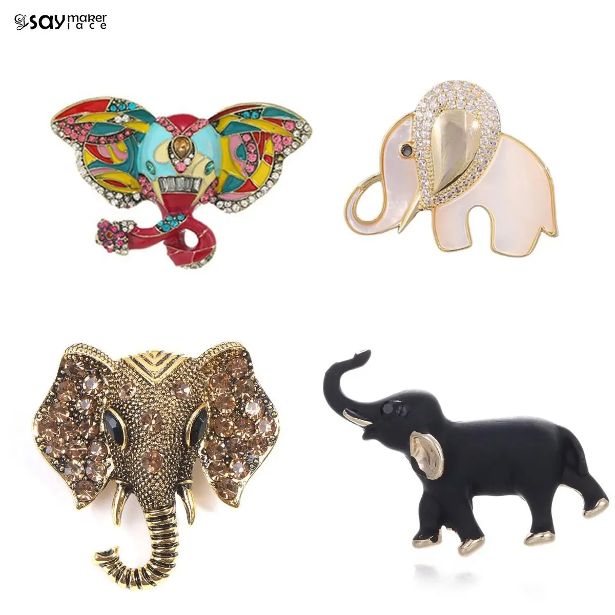 1PCS Fashion Small Lucky Elephant Brooch Women And Men Unisex Pin Cute