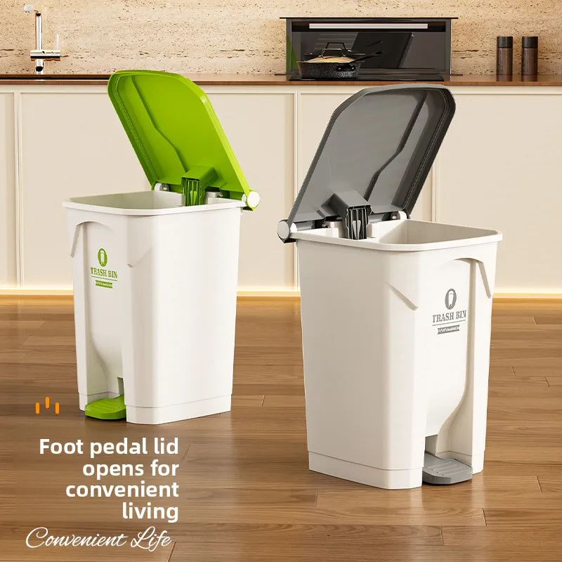 Large Capaci Pedal Tra Can Kitchen Use School Special 50L Foot Pedal Buet Home Commercial Use Big Size Garbage Bin