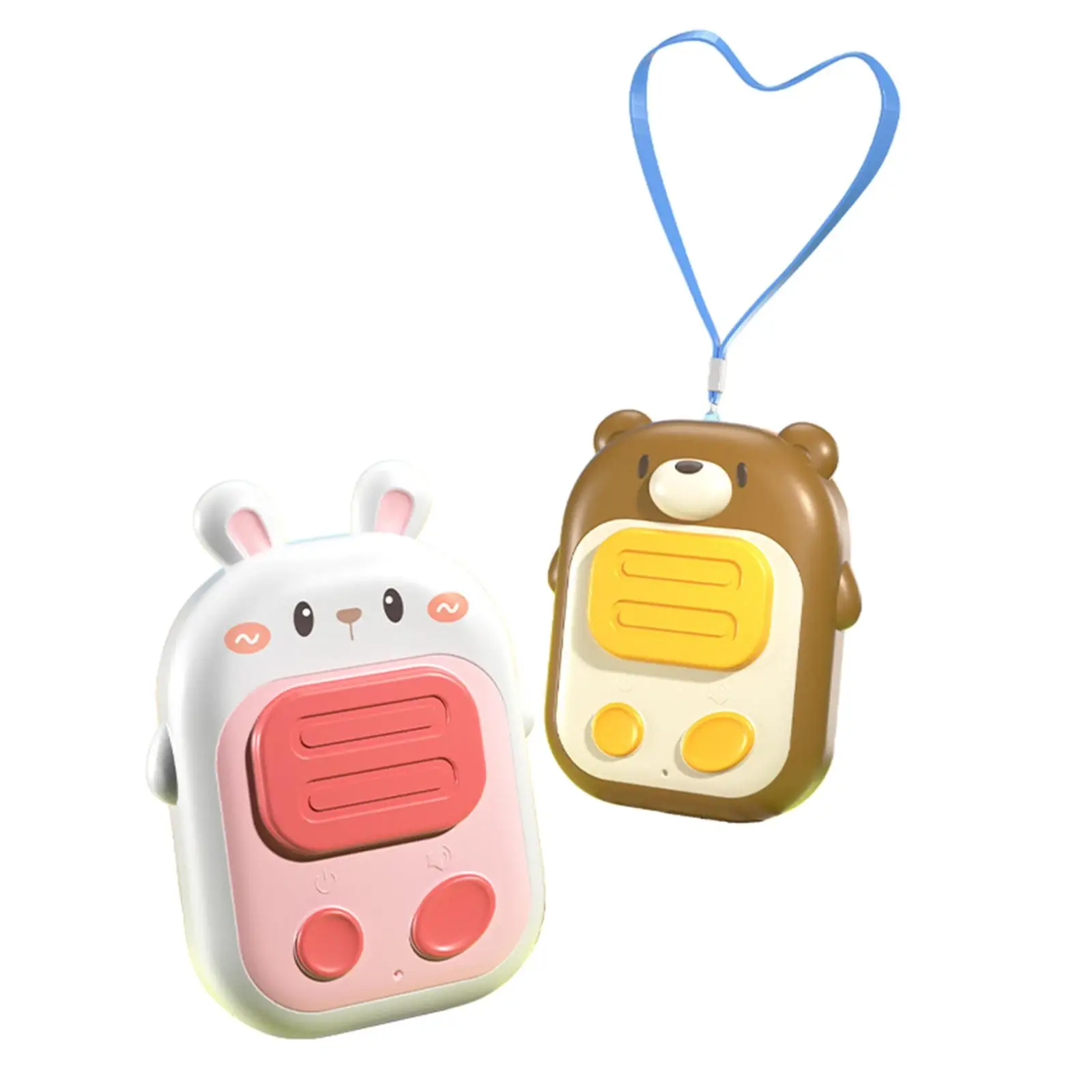 2x Kids Walkie Talkies Handheld Mini Portable 500M Long Distance Cute Kids Toys for Hiking Camping Travel Indoor 3 Years Old