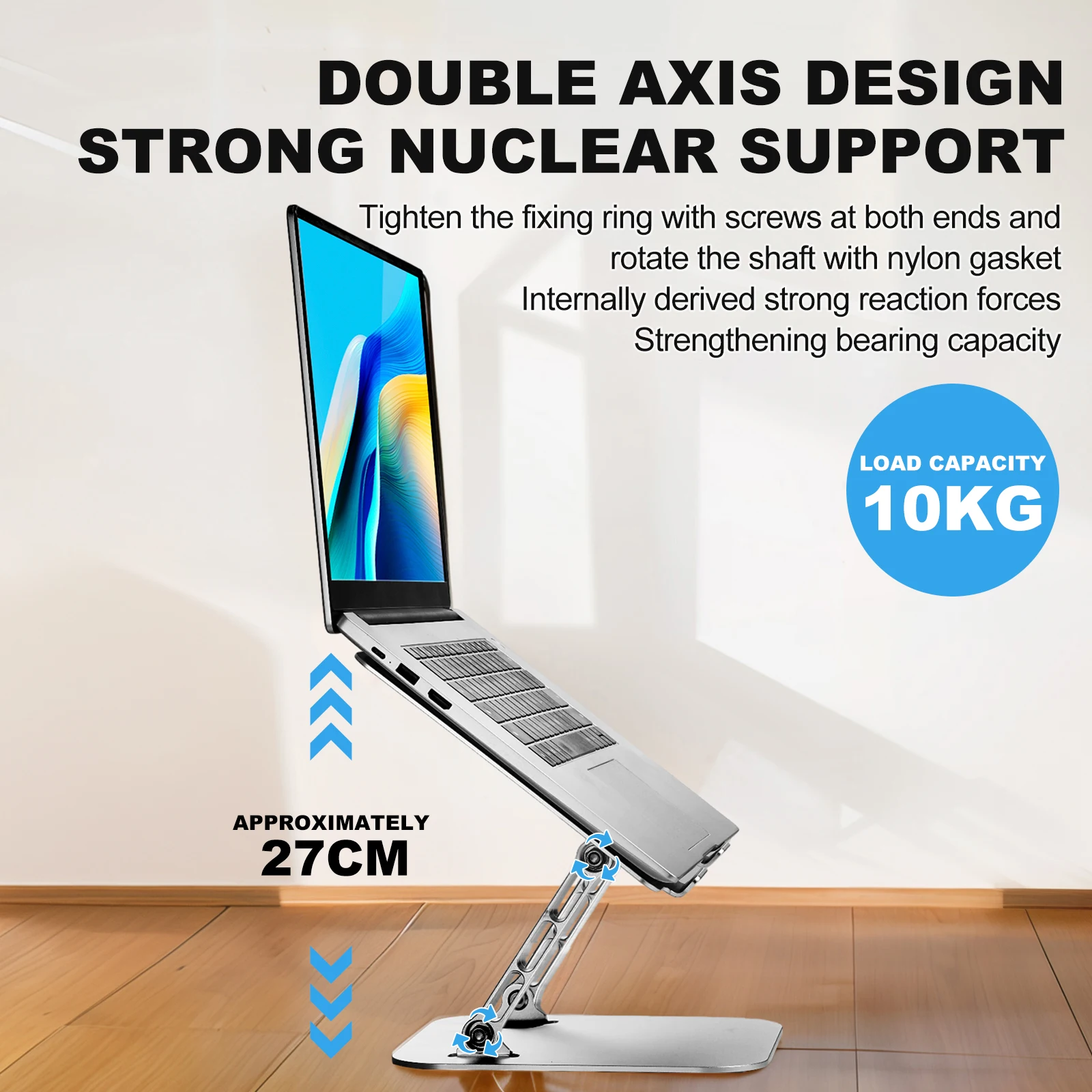 Phone Tablet Stand Adjustable Aluminum Alloy laptop Tablet up to 17 " Portable Folding Cooling support