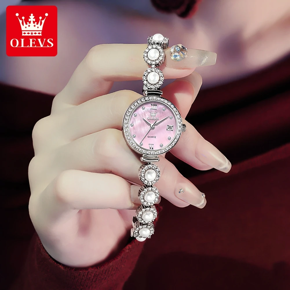 OLEVS 5635 Quartz Watch For Women Fashion Luxury Calendar Elegant Ladies Watches Original Waterproof Woman Bracelet Wristwatches