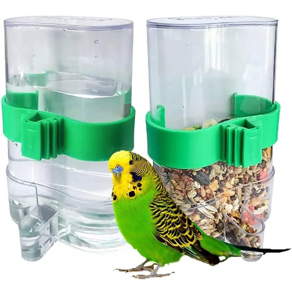 Pet Bird Automatic Drinker Food Feeder Waterer Clip Aviary Cage Parrot Bird Equipment Birdcage Accessory Drinking Fountain bird feeder