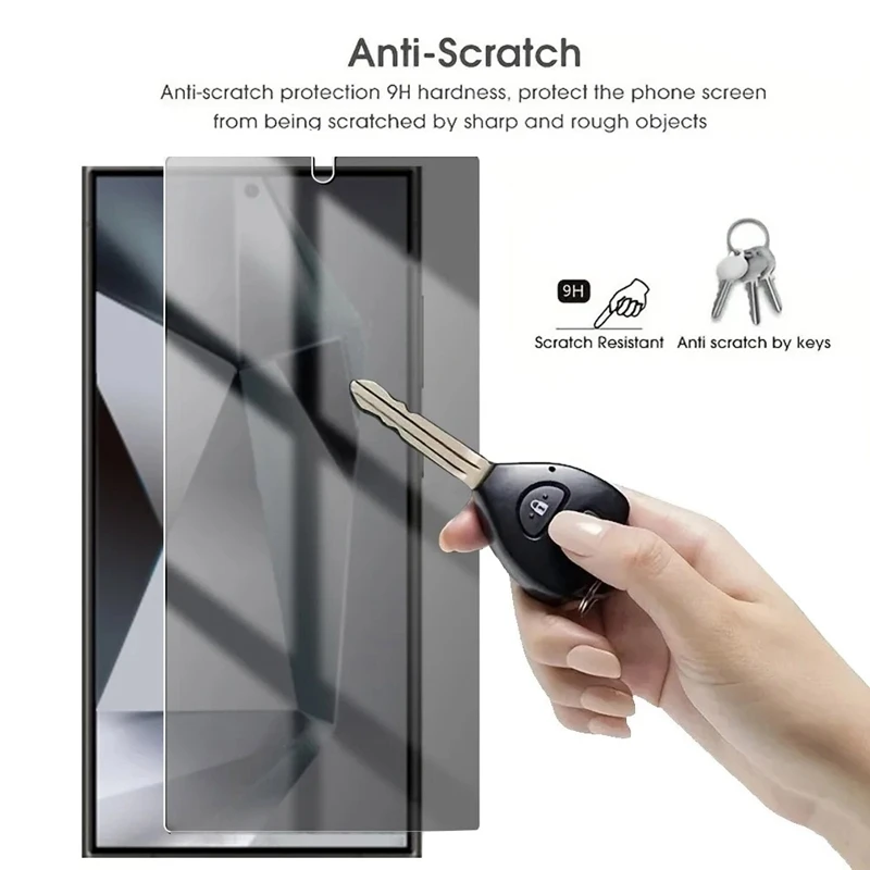 삼성 갤럭시 S24 울트라 개인 정보 보호 안티 스파이 화면 보호기 S24 + S24Plus S25Ultra 보호 유리에 대한 2PCS 개인 정보 보호 강화 유리