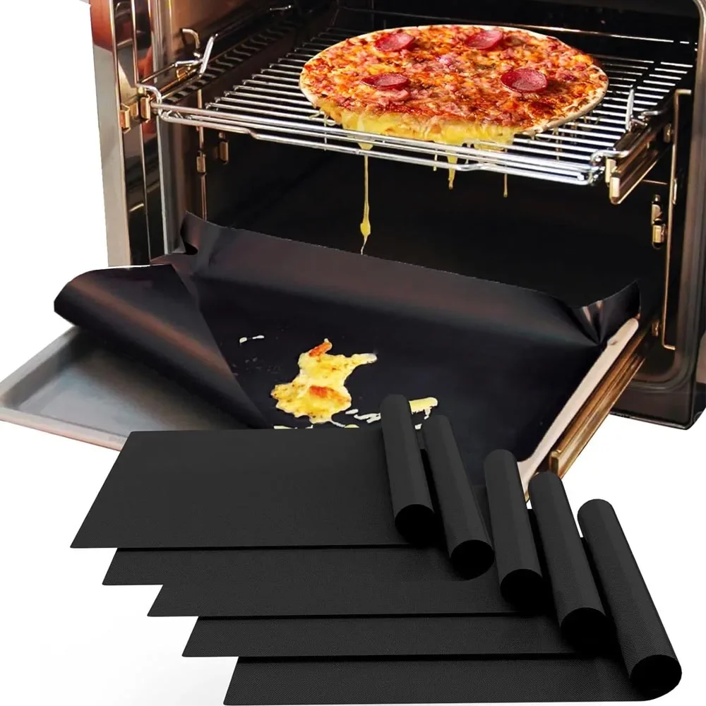 Oven Liners for Bottom of Electric Gas Oven Reusable Non-Stick Teflon Protector Mat Heat Resistant 33X40cm oven liners
