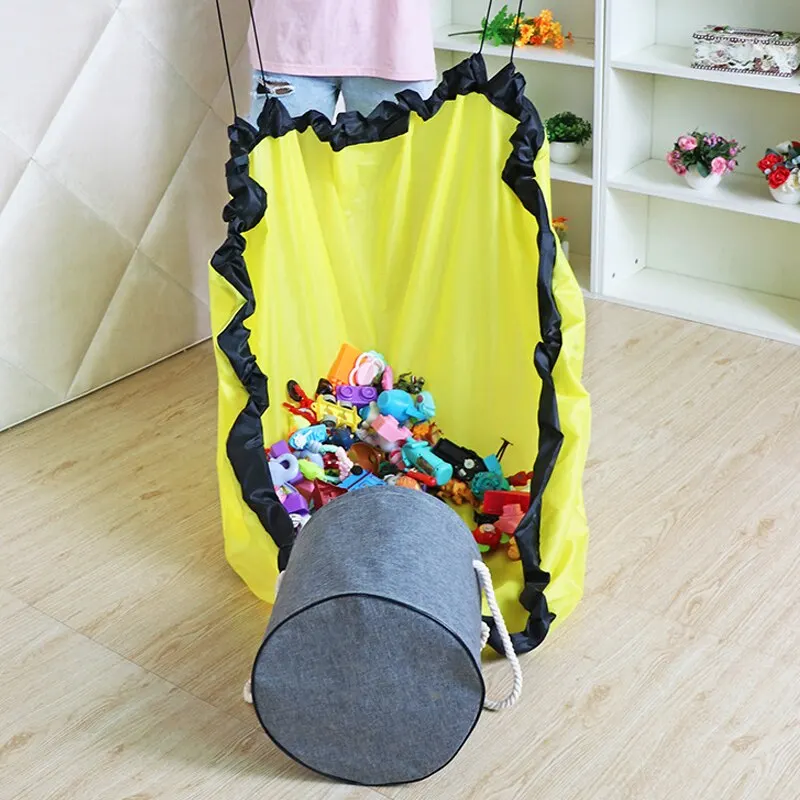 Toy Storage Bucket Bundle Pocket Children's Toy Storage Bag Building Block Quick Organizing Pad Drawstring Dustproof Bag 1pc