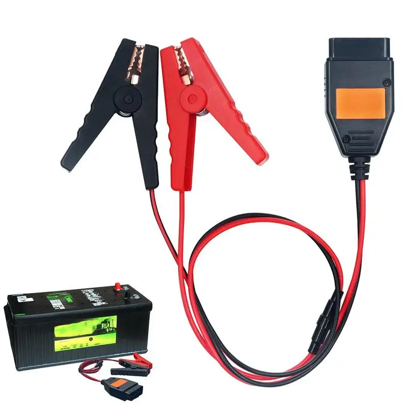 

Auto Computer Memory Saver Car Diagnostic Cable OBD2 Memory Saver Connector Power Interface With Two Alligator Clips Power Suppl
