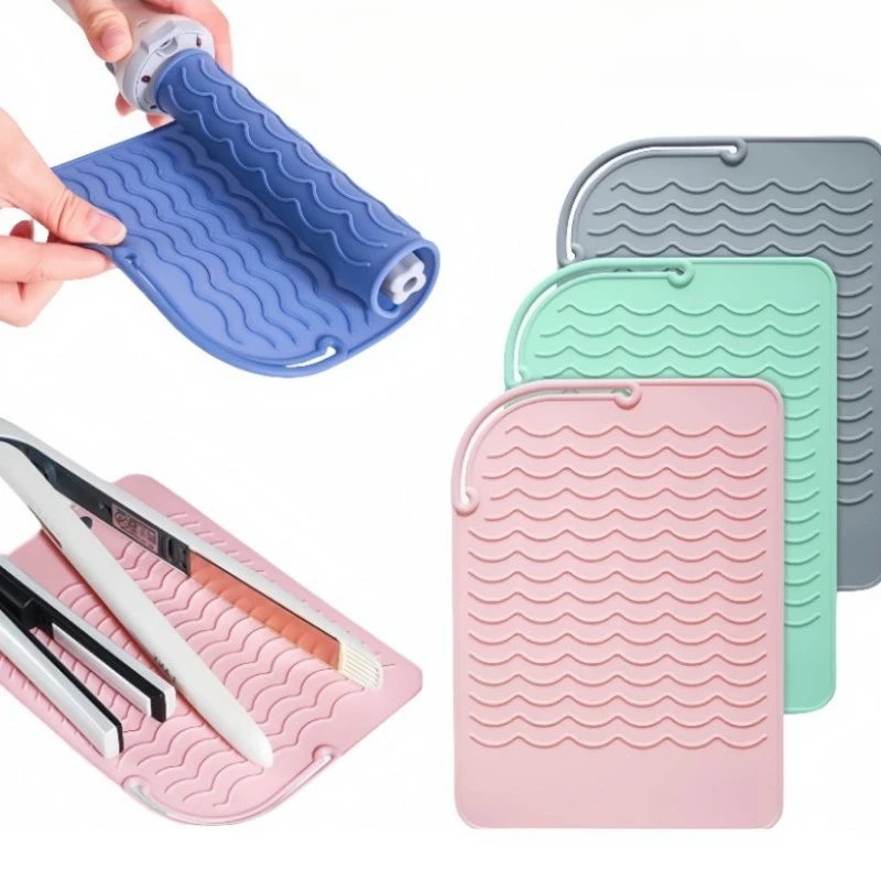 Hair Curling Silicone Heat Resistant Mat Portable Heat Insulation Pad Hair Straightener Non-Slip Anti Heat Mat Hair Styling Tool
