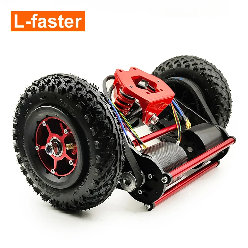 Red Truck Skateboard Longboards Belt Driven Dual Motors Kit , DIY, 36V, 2800W