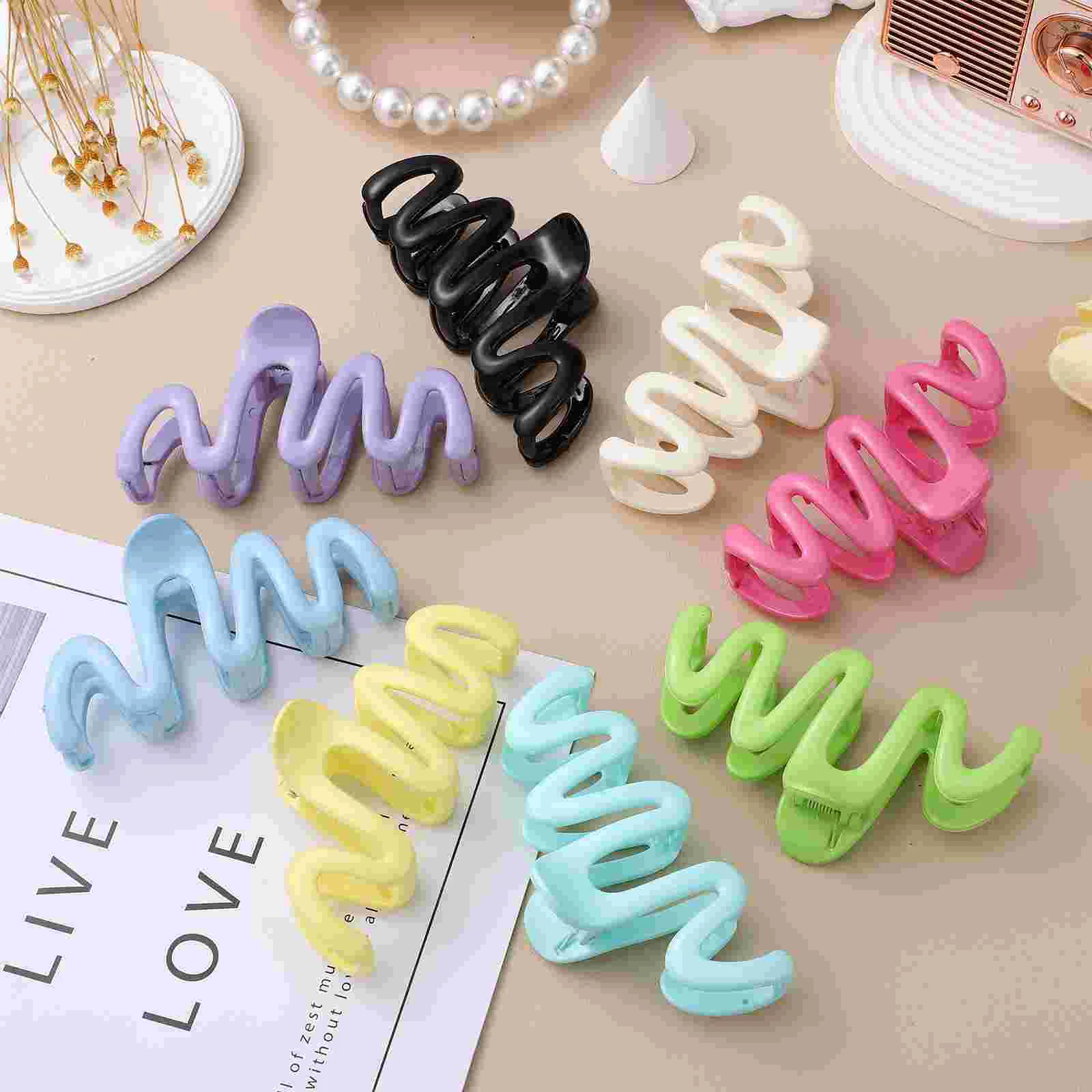 여성용 헤어 클립 머리핀 액세서리 클로, 얇은 젤리 컬러 장식, 두꺼운 8 개