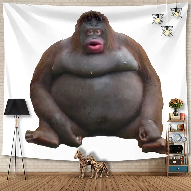 

Hd Le Monke Uh Oh Stinky Chimpanzees Pattern Funny Wall Hanging Tapestry Boho Curtains Kawaii Room Decor Hippie Meme Carpet