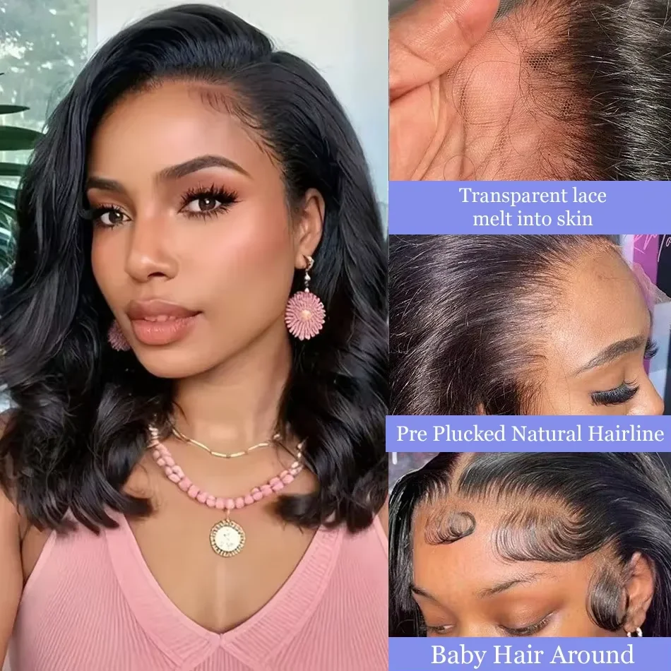 Lace Front Wigs Short Bob Body Wave 13x4 13x6 5x5 Closure Brazilian Remy Human Hair