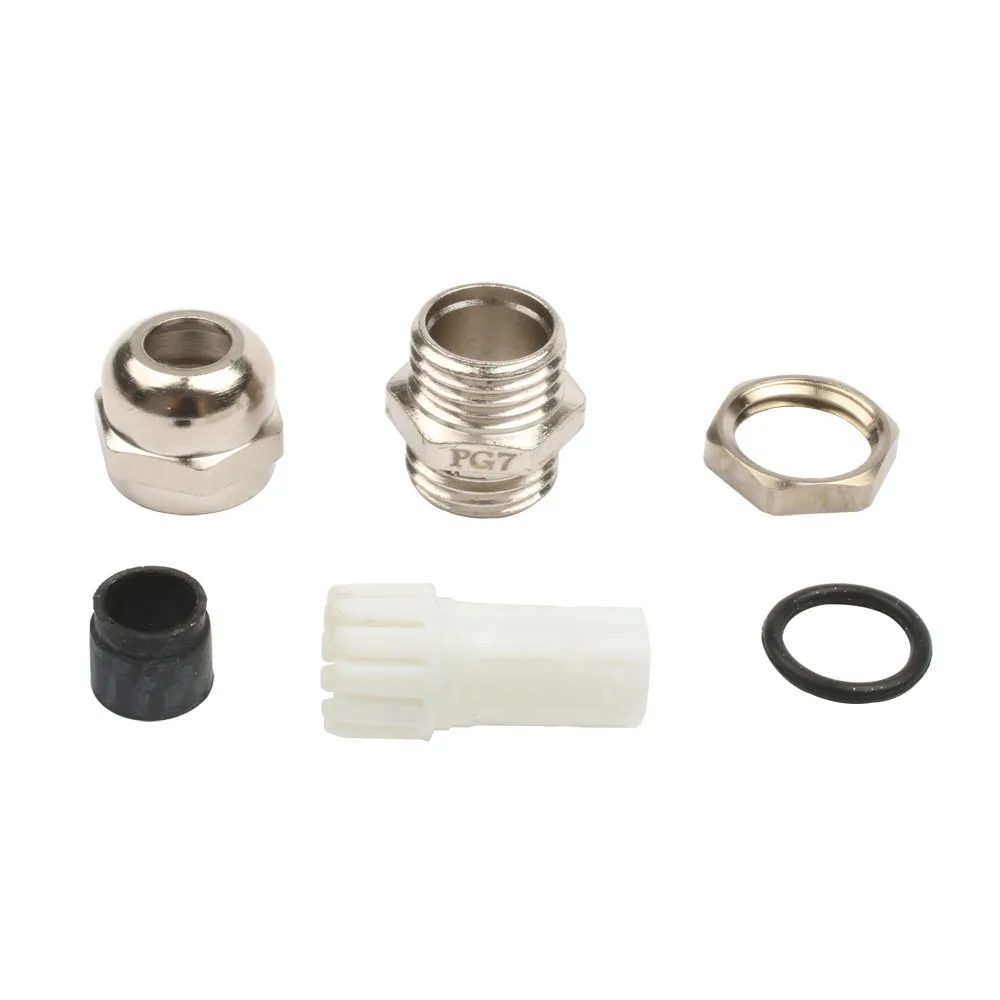1Pc 2Pcs 3Pcs Metal cable glands PG7 3.0-6.5mm Waterproof Connector Cable Gland