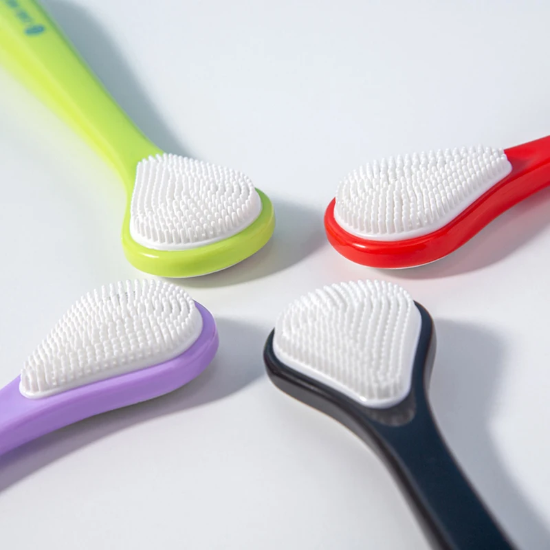 فرشاة تنظيف اللسان مكونة من قطعتين - مكشطة لسان على الوجهين، أرجواني ناعم، تحافظ على التنفس منعشًا، تزيل البلاك، مناسبة للأزواج، العناية بالأسنان، مقبض رائع، مادة مريحة، أساسية لعشاق الصحة