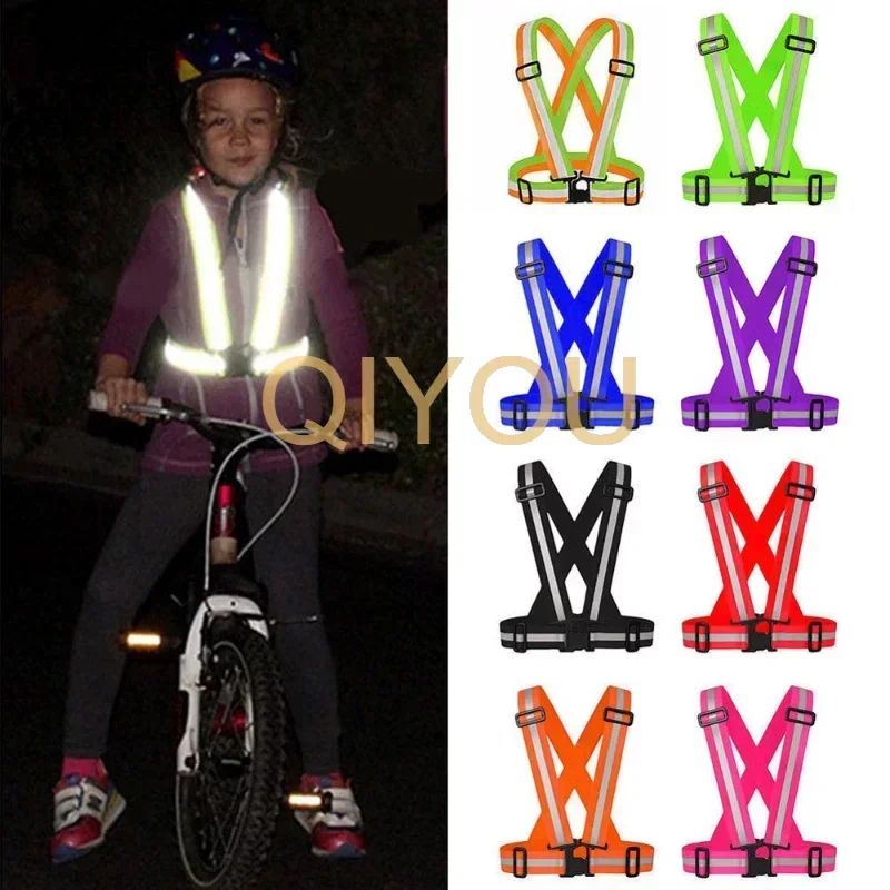 Highlight Reflective Straps Night Work Security Running Cycling Safety Reflective Vest High Visibility Safety Jacket