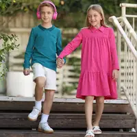 Collection SS Rose Bleu Mali 2026 : Robe pour fille, chaussons en coton pour nouveau-né, chapeaux, couverture, jupe pour adolescente, t-shirt, ensemble polo pour garçon 4