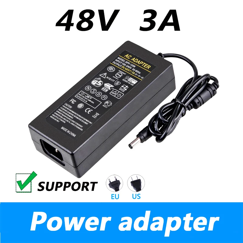 Adaptador de Alimentação para Vigilância de Segurança Cctv Poe Injector Câmera ip Ethernet Telefone dc 48 v 3a 144w