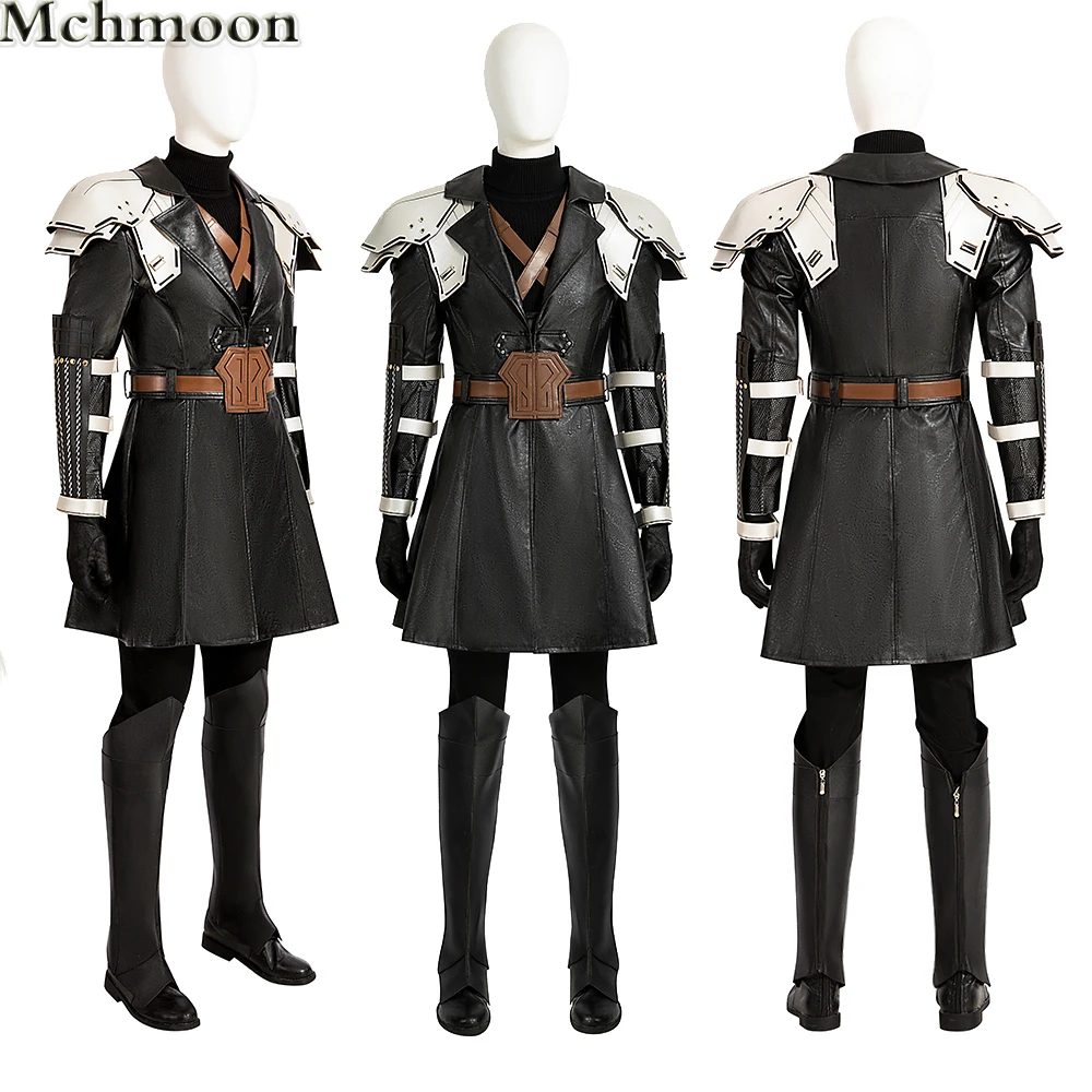 

Junior Edition FF7 Remake Sephiroth Cosplay Costume Halloween Video Game Adult Costumes Black Outfit Custom Made