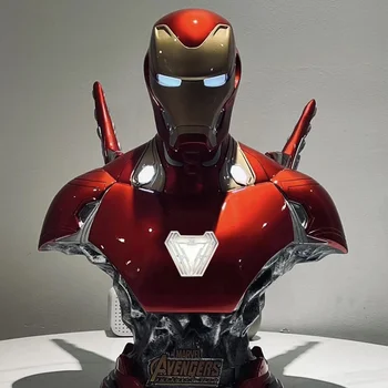 The Avengers Glowing Mk50 Iron Man Bust Resin Model 1/3 Large Size Static Statue 40cm Upgraded Glowing Gk Model Peripheral Gift 1
